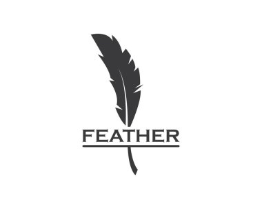 tüy simgesi illüstrasyon vektör şablonu