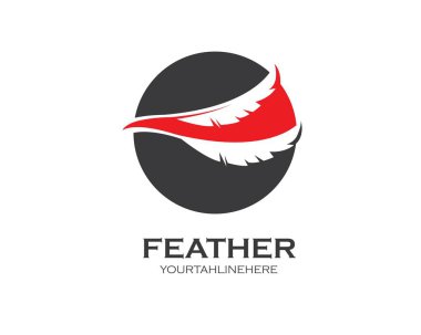 tüy simgesi illüstrasyon vektör şablonu