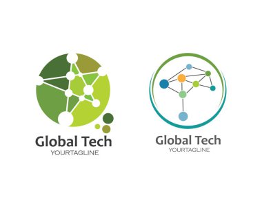 küresel technolgy logo simgesi vektör illüstrasyon tasarımı