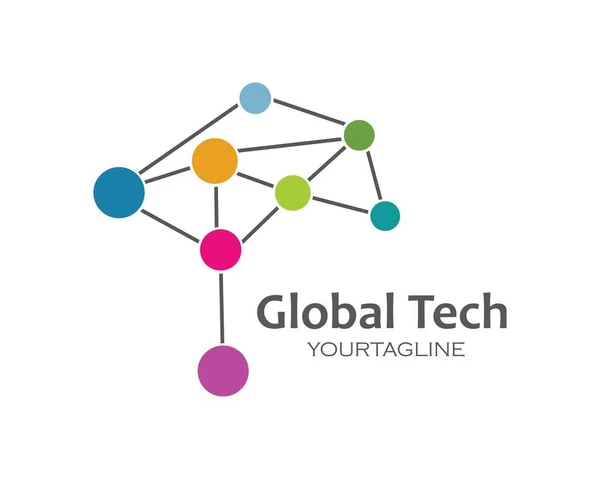 Global Technolgy logo ikona Vektor ilustrace návrh — Stockový vektor