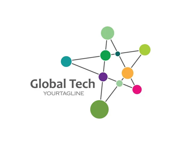 Logo tecnologico globale icona vettoriale illustrazione design — Vettoriale Stock