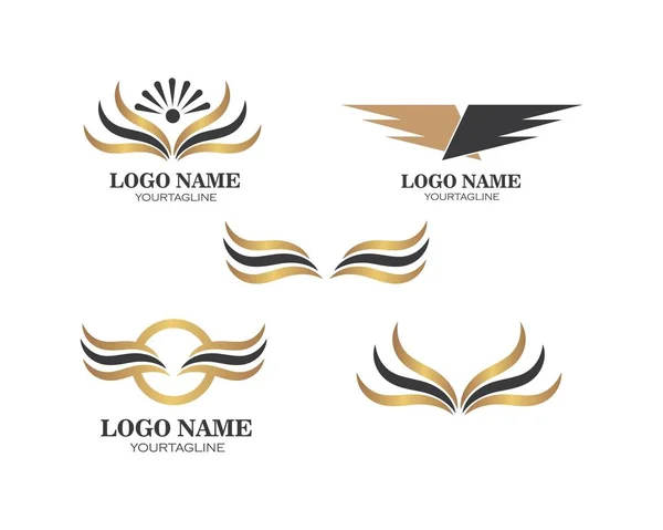 Flügel Logo Symbol Vektor Illustration Design — Stockvektor