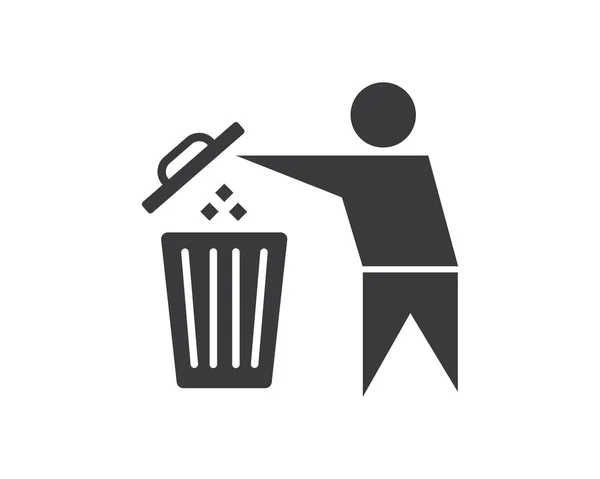 Basura puede icono lgo vector ilustración diseño — Vector de stock