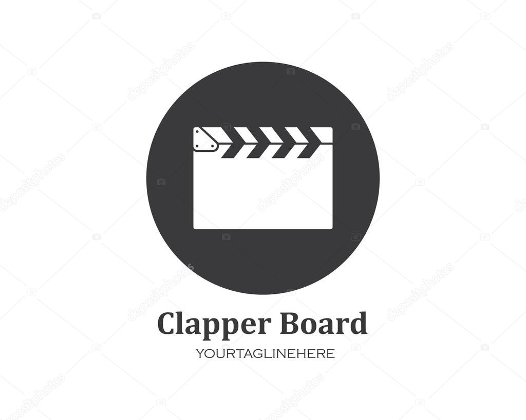 clapperboard movie icon of industry movie and movie festival vec