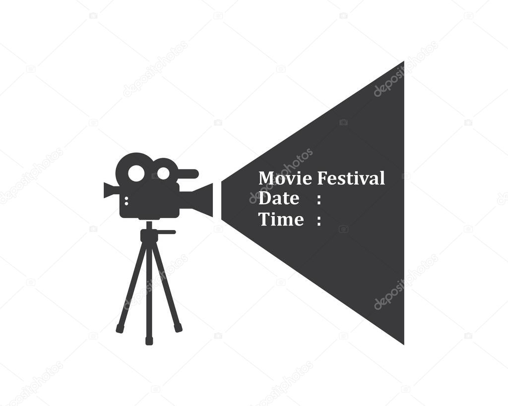 movie,film recorder logo icon of industry film vector illustrati