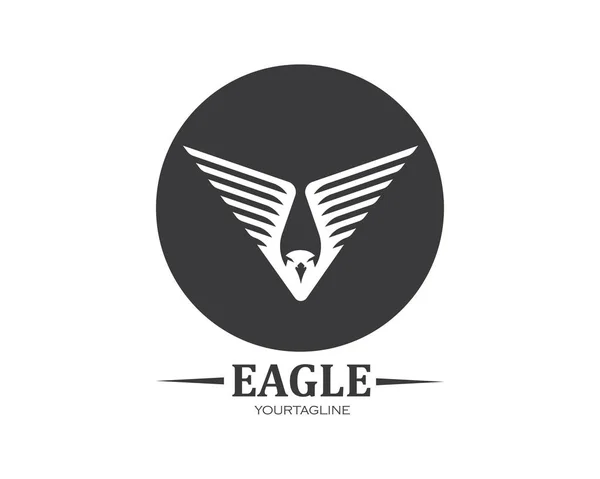 Faucon, logo aigle icône vectoriel illustration design — Image vectorielle