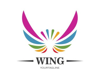 kanat logo simgesi vektör illüstrasyonu 