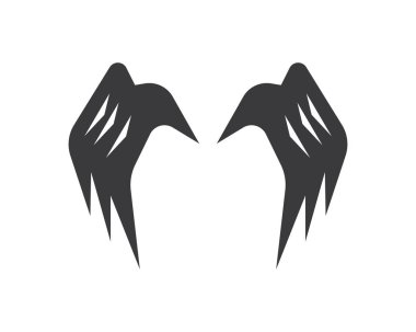 kanat logo simgesi vektör illüstrasyonu 