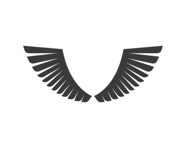 kanat logo simgesi vektör illüstrasyonu 