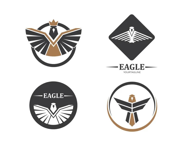 Falcon, орлиный логотип иконка векторной иллюстрации дизайн — стоковый вектор