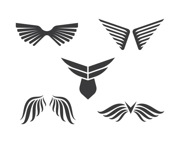 Símbolo del logotipo del ala icono vector ilustración — Vector de stock