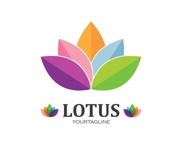 Modèle de logo de conception de fleurs de lotus de vecteur de beauté — Image vectorielle