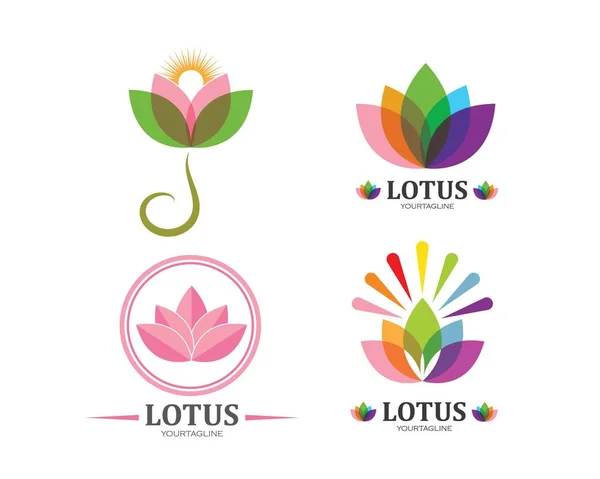 Beauty Vector lotus bloemen ontwerp logo Template — Stockvector