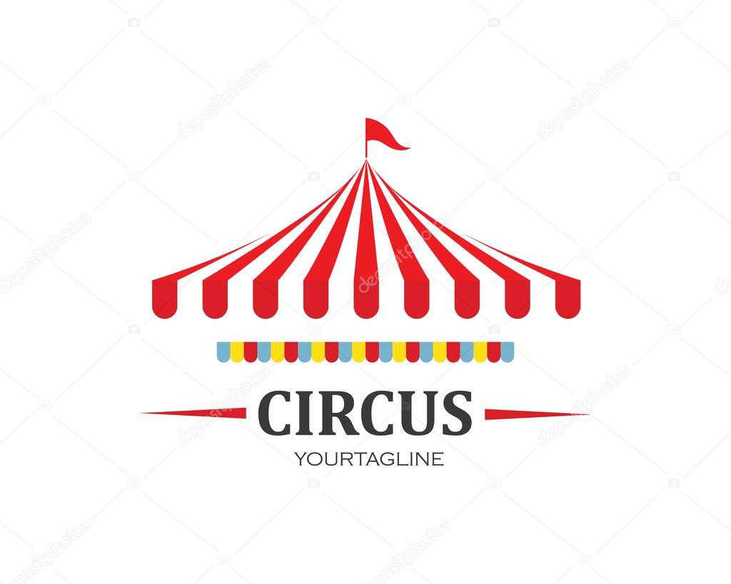 Circus tent logo template Vector illustration