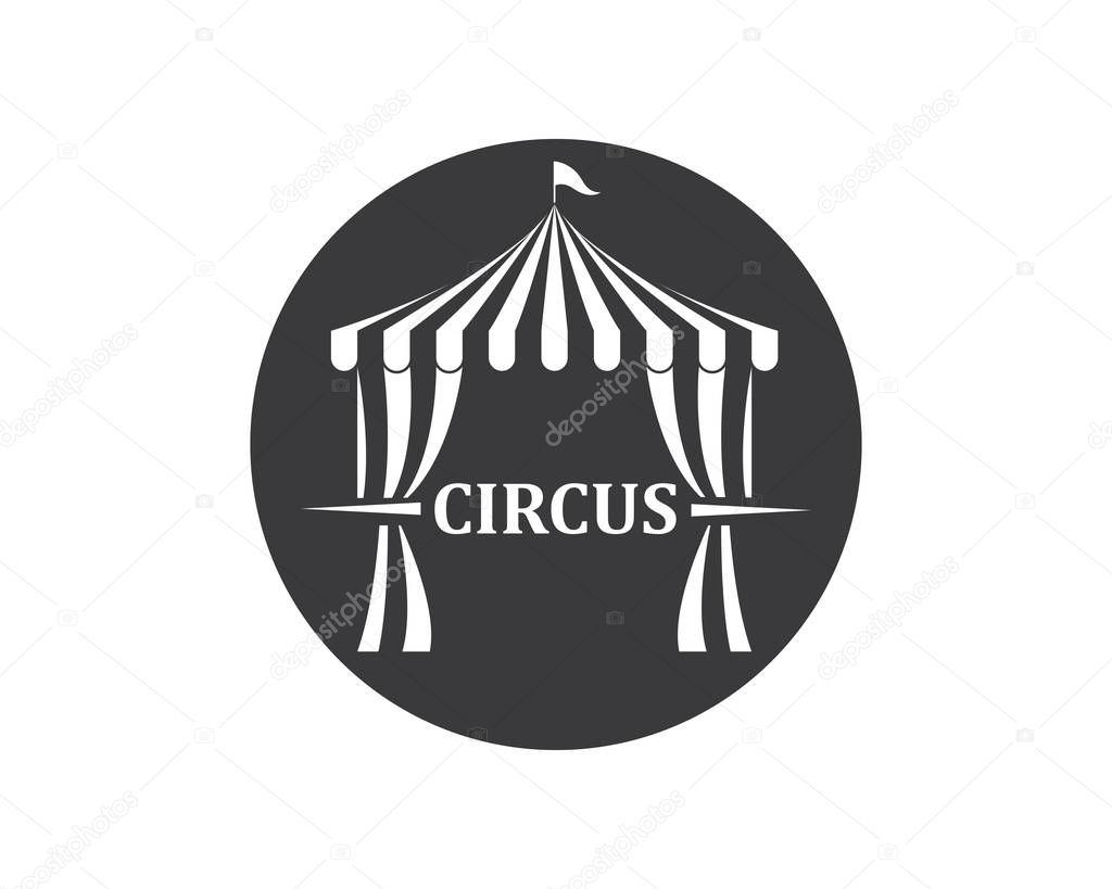 Circus tent logo template Vector illustration