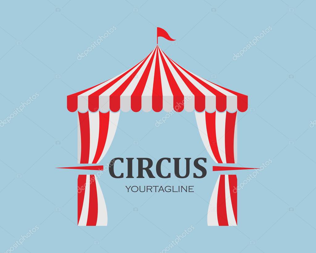 Circus tent logo template Vector illustration