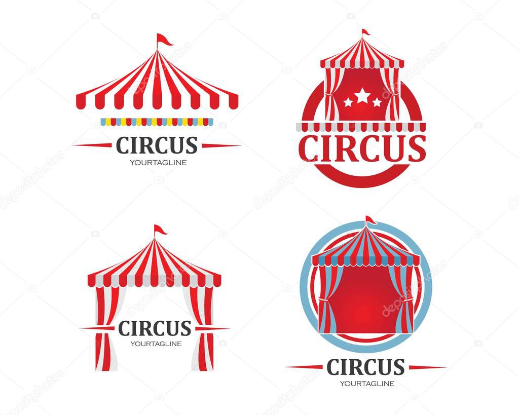 Circus tent logo template Vector illustration
