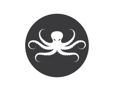 ahtapot simgesi logo vektör illüstrasyon tasarımı 