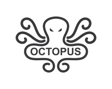 ahtapot simgesi logo vektör illüstrasyon tasarımı 