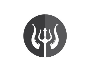 Trident ve boynuz Logo Şablonvektör simgesi illüstrasyon
