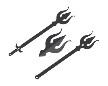 Trident Logo Şablonvektör simgesi illüstrasyon 