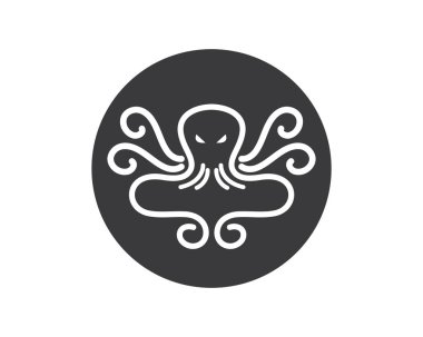 ahtapot simgesi logo vektör illüstrasyon tasarımı 