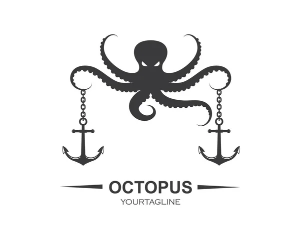 Pulpo icono logotipo vector ilustración diseño — Archivo Imágenes Vectoriales