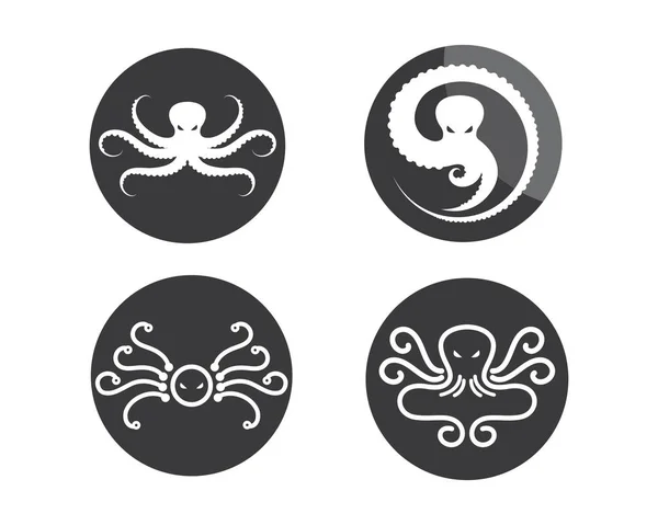 Pulpo icono logotipo vector ilustración diseño — Archivo Imágenes Vectoriales