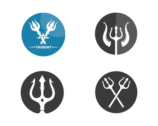 Trident logo template vektor ikon illusztráció — Stock Vector