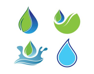 su damlası logo şablonu vektör çizimi