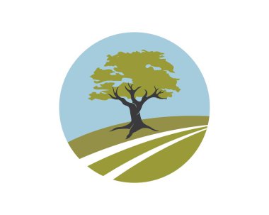 Ağaç kutsal kişilerin resmi logo şablonu vektör