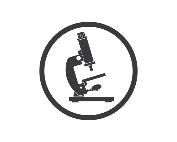 Microscopio logotipo icono vector ilustración diseño — Vector de stock