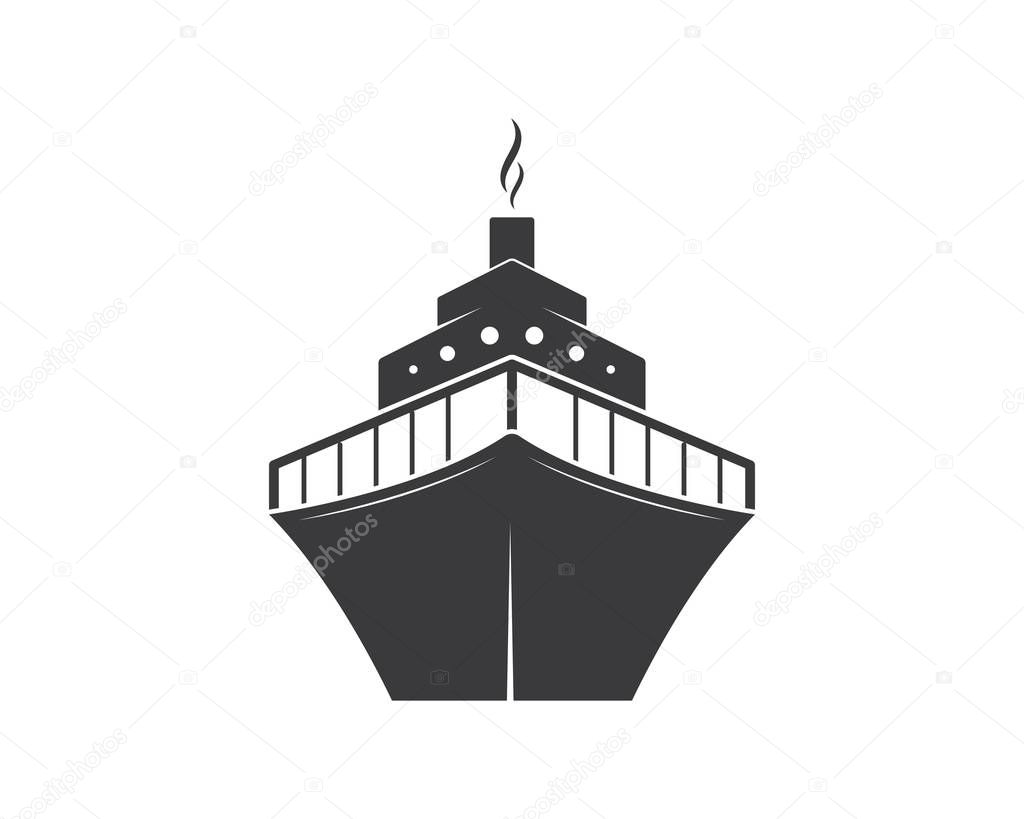 Cruise ship Logo Template vector icon illustration design