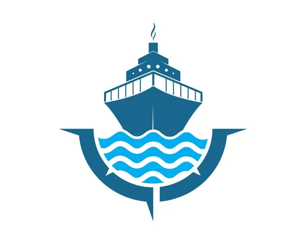 Cruise ship logo plantilla vector icono ilustración — Archivo Imágenes Vectoriales