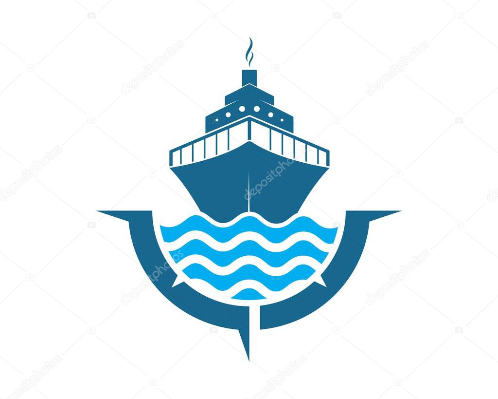 cruise ship Logo Template vector icon illustration 