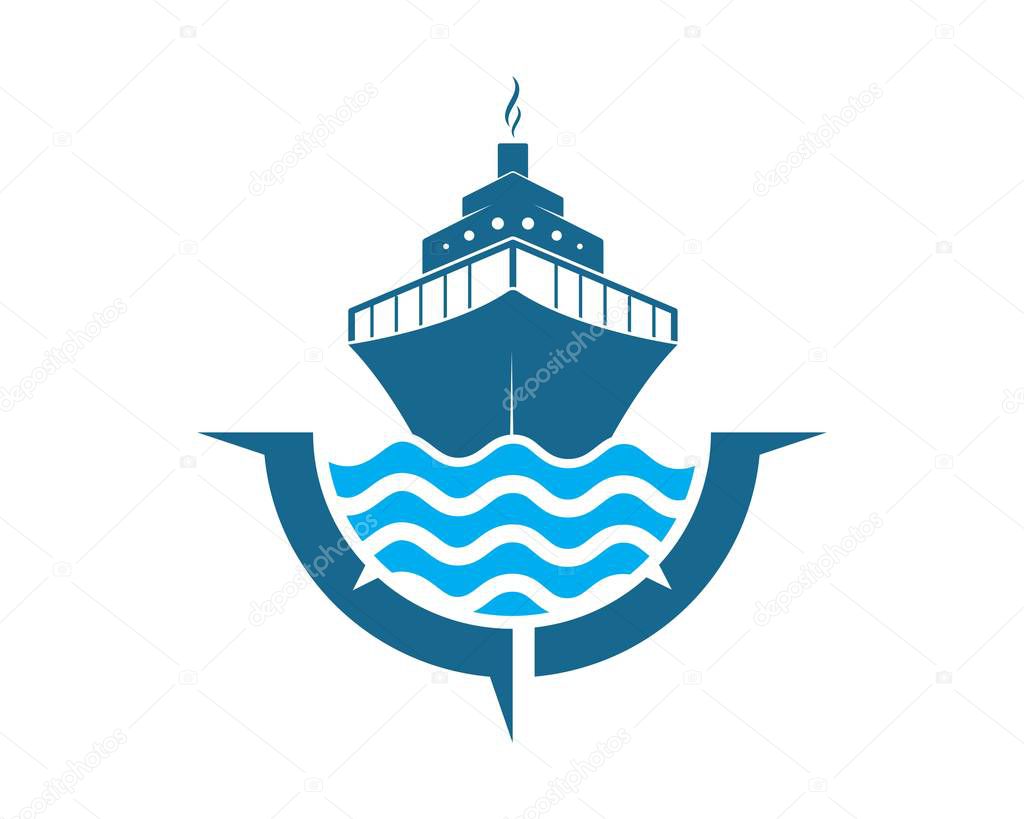 Cruise ship Logo Template vector icon illustration design
