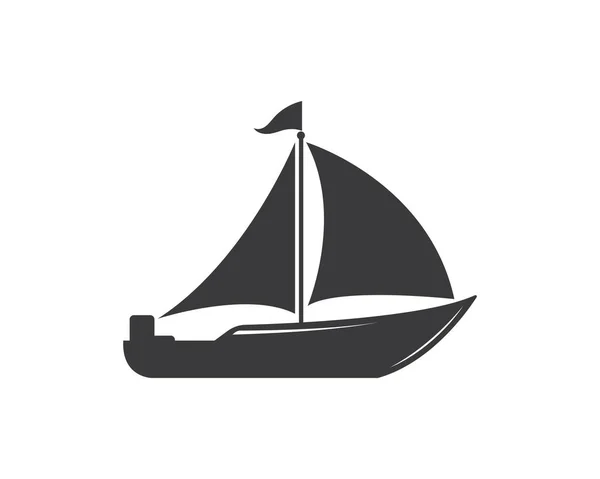 Ilustração do ícone do vetor do modelo do logotipo do navio de cruzeiro — Vetor de Stock