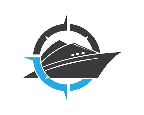 Cruise ship logo plantilla vector icono ilustración — Vector de stock