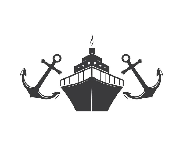 Cruise ship logo plantilla vector icono ilustración — Archivo Imágenes Vectoriales