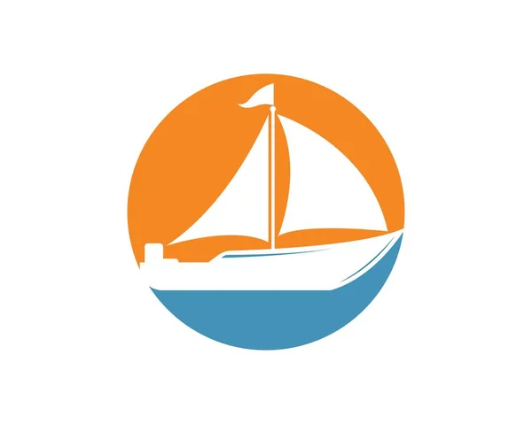 Cruise ship logo plantilla vector icono ilustración — Archivo Imágenes Vectoriales