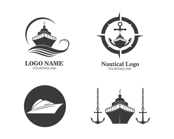 Cruiseschip Logo Template vector pictogram illustratie ontwerp — Stockvector