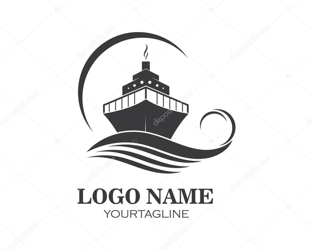 Cruise ship Logo Template vector icon illustration design