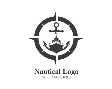 Gemi logo şablonu vektör resimleme gezisi 