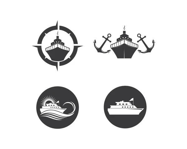크루즈 선박로 고템플릿 벡터 아이콘 삽화 디자인 — 스톡 벡터
