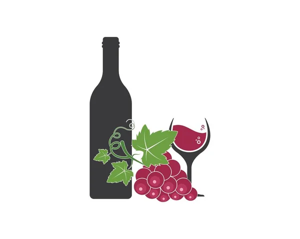 Vin logo icône vectoriel illustration design — Image vectorielle
