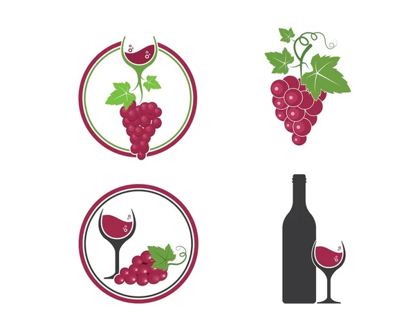 Logotipo del vino icono vector ilustración diseño — Archivo Imágenes Vectoriales