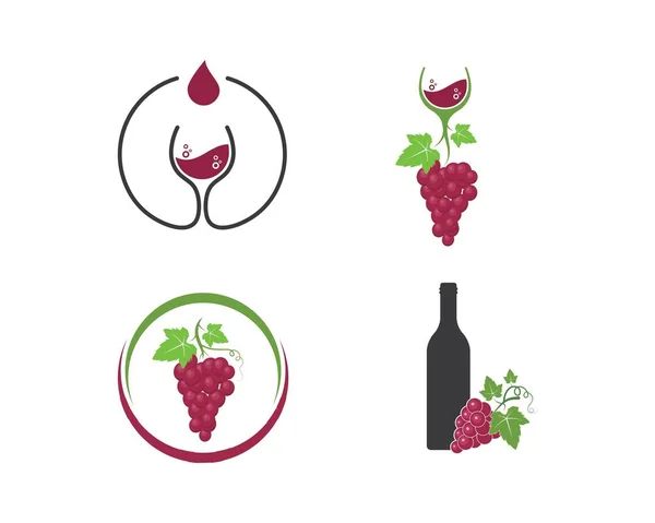 Logotipo del vino icono vector ilustración diseño — Archivo Imágenes Vectoriales