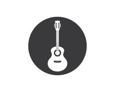 Gitar logosu vektör çizimi tasarımı