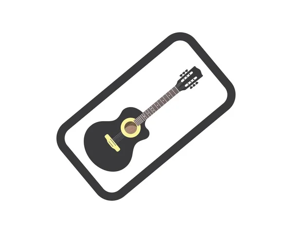 Guitarra logo icono vector ilustración diseño — Vector de stock