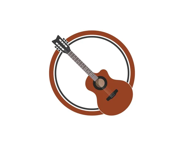 Gitarre Logo Symbol Vektor Illustration Design — Stockvektor